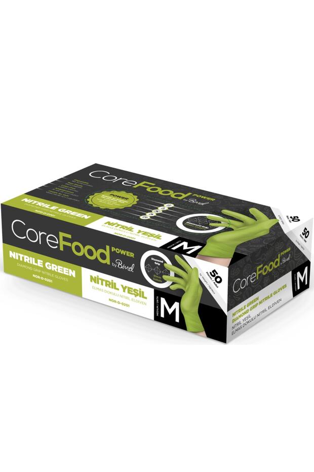 Corefood Extra Kalın Yeşil Nitril Eldiven (xl) 50 Adet - 1