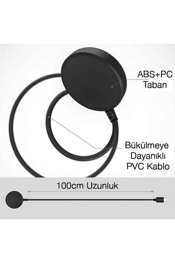 Galaxy Watch 5 Watch 5 Pro 4 Watch 3 Active R500 Active 2 Type-c Şarj Kablosu Siyah - 5