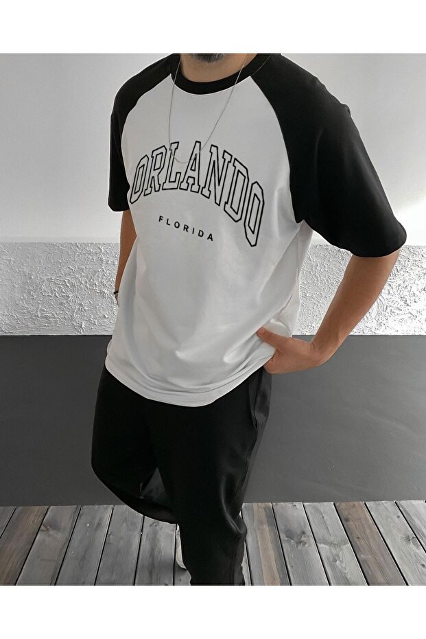 Orlando Florida Printed Black Oversize T-shirt