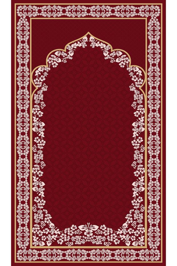سجادة صلاة منقوشة بالزهور الحمراء 70x120