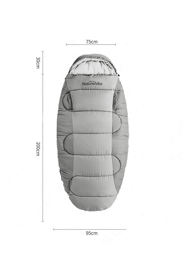 Ps400 Oval Ultralight Sleeping Bag -12°c ( Cloudy Gray ) Left - 2