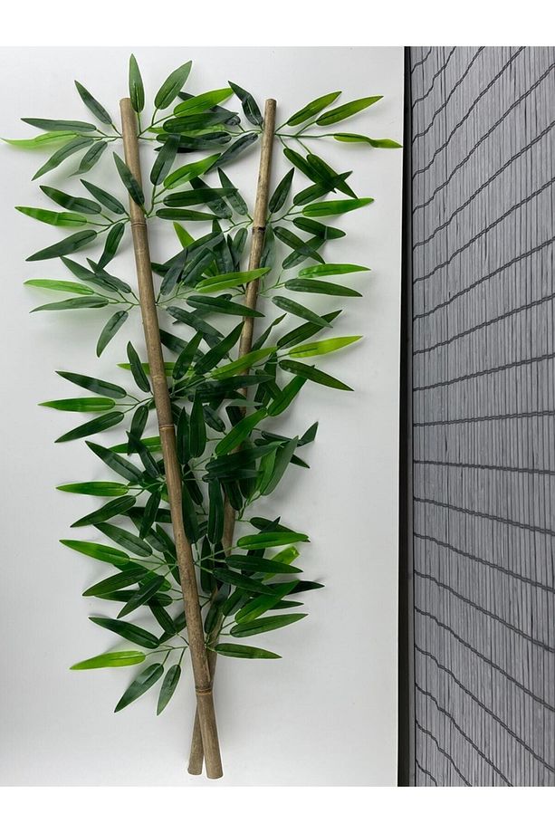 Yapay Yapraklı Dekoratif Bambu Çubuğu Uslu Ticaret 90cm 5 Adet - 2