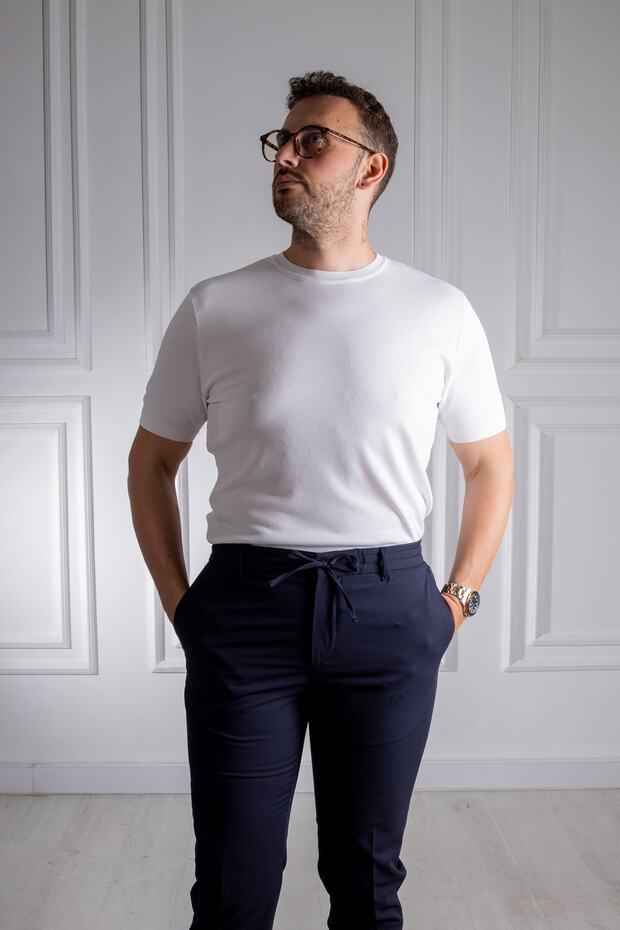 İnterview Sarar O Yaka Basic Beyaz İnce Triko T-Shirt - 4