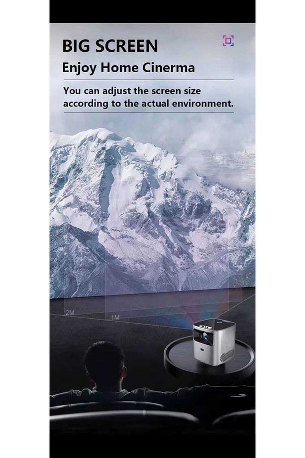 2160p/ 4k Projeksiyon Cihazı Wifi Bluetooth Smart Netflix Youtube Ekran Yansıtma Disney Kumandalı - 6