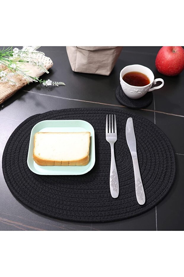 Ruby 8 Piece Oval Tableware and Coasters Set - 3