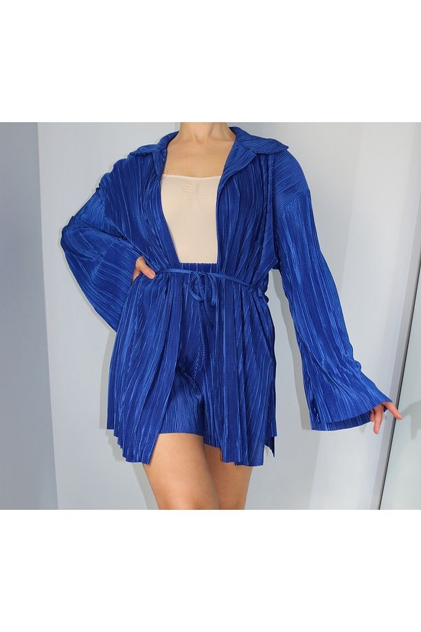 Piliseli Kimono Şort Takım - 1