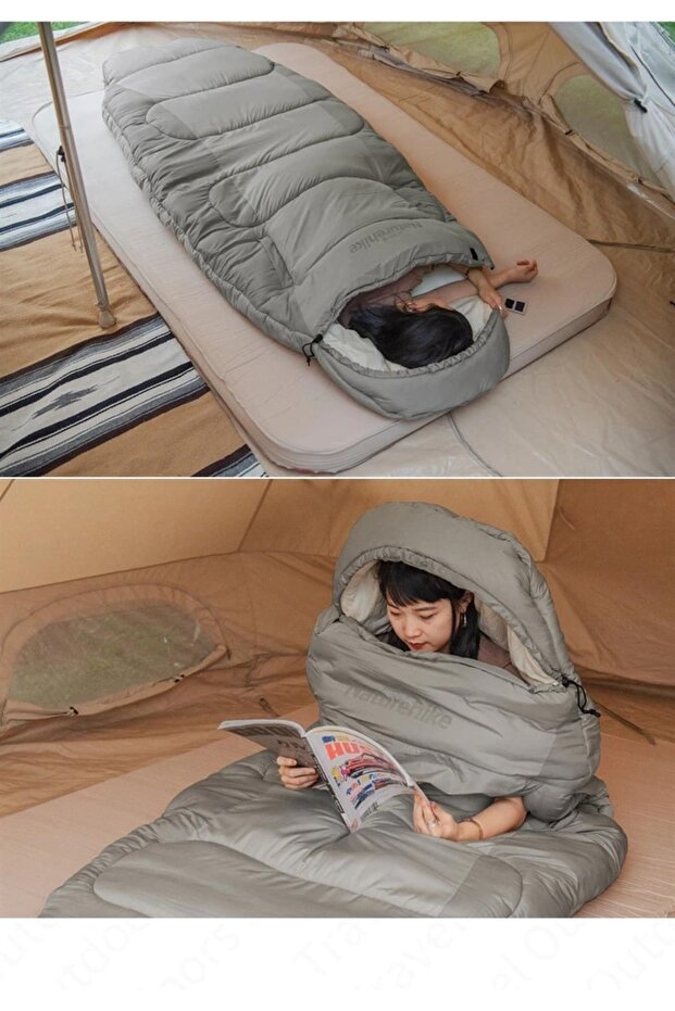 Ps400 Oval Ultralight Sleeping Bag -12°c ( Cloudy Gray ) Left - 6