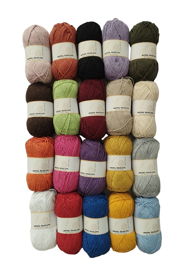 Renkli Pamuklu Çanta Ipi Seti 20 Adet 100 Gr/200 Mt - 3
