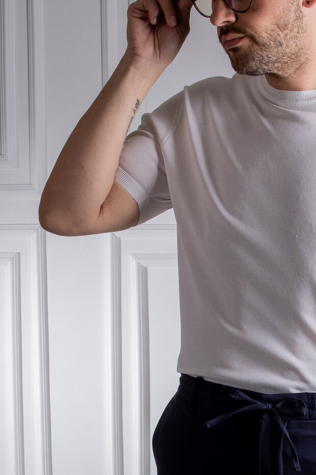 İnterview Sarar O Yaka Basic Beyaz İnce Triko T-Shirt - 6