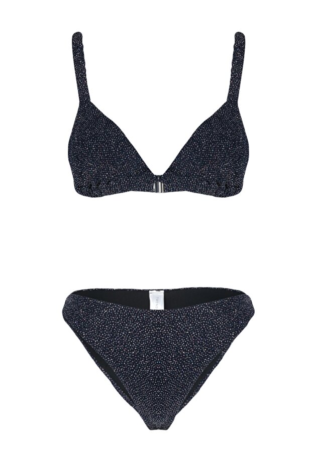 Lacivert Üçgen Kaplı Regular Normal Bel Bikini Takımı TBESS23BT00080 - 7