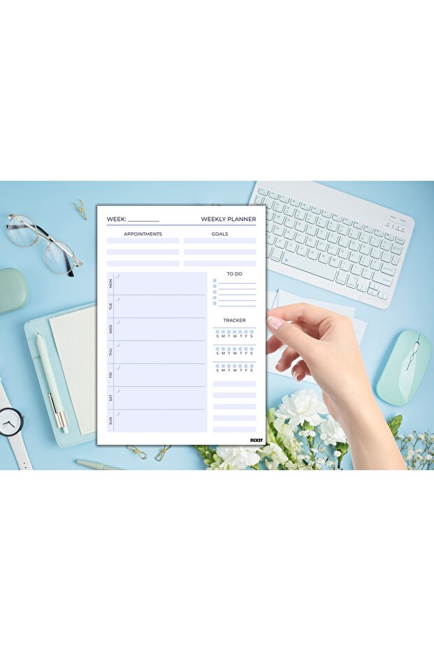 مخطط أسبوعي - مقاس A4 - 30 ورقة - مخطط أسبوعي - 2