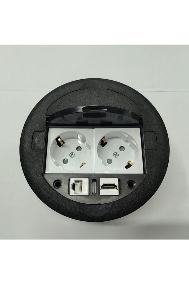 Masa Üstü Priz Siyah+ 1 Ad. Priz+2 Ad. Usb+1 Ad. Ethernet +1 Hdmı + 1 adet typc Geçiş - 1