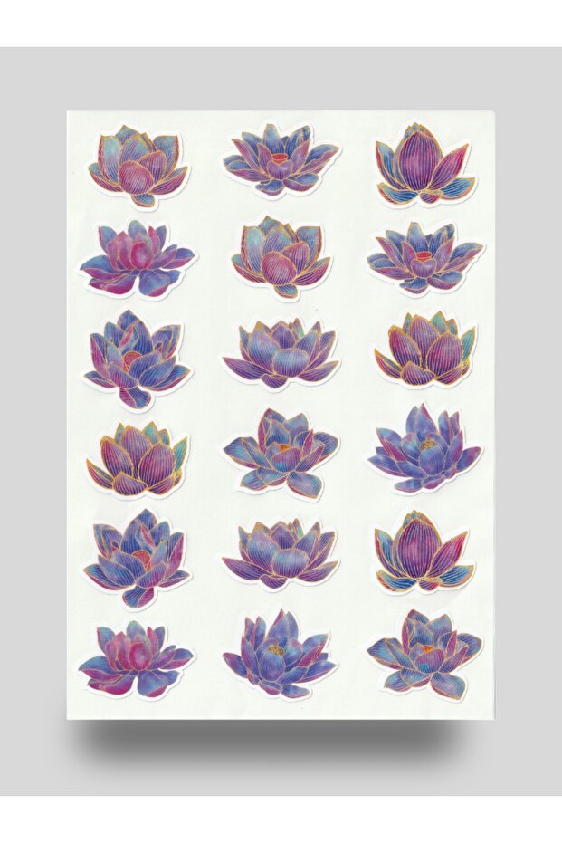 Lotus Sticker Set Water Lily Flower Sticker Meditation Sticker Floral Decal Label NSTI0017