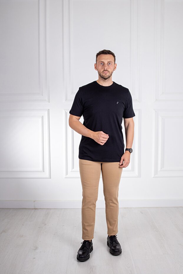 İnterview Sarar O Yaka Basic Siyah T-Shirt - 3