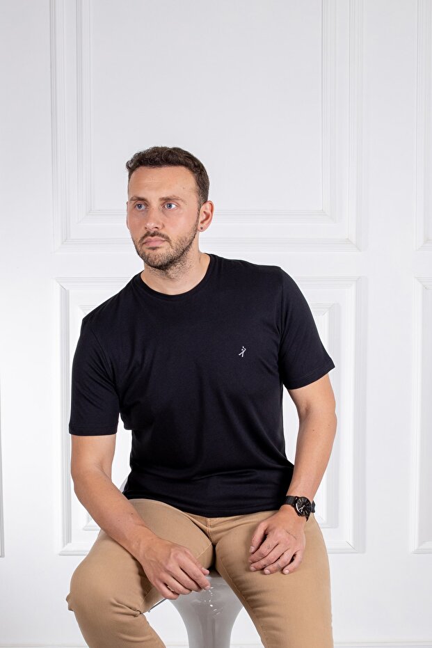 İnterview Sarar O Yaka Basic Siyah T-Shirt - 5