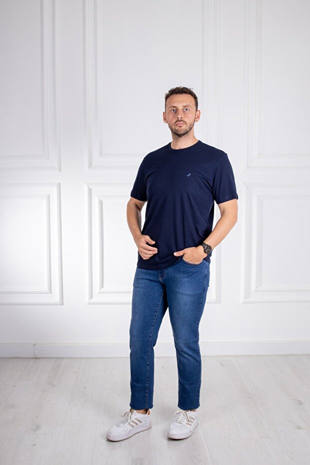 İnterview Sarar O Yaka Basic Lacivert T-Shirt - 1