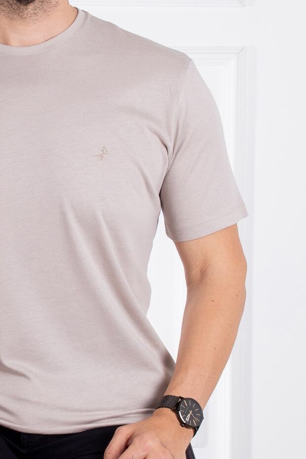 İnterview Sarar O Yaka Basic Bej T-Shirt - 7