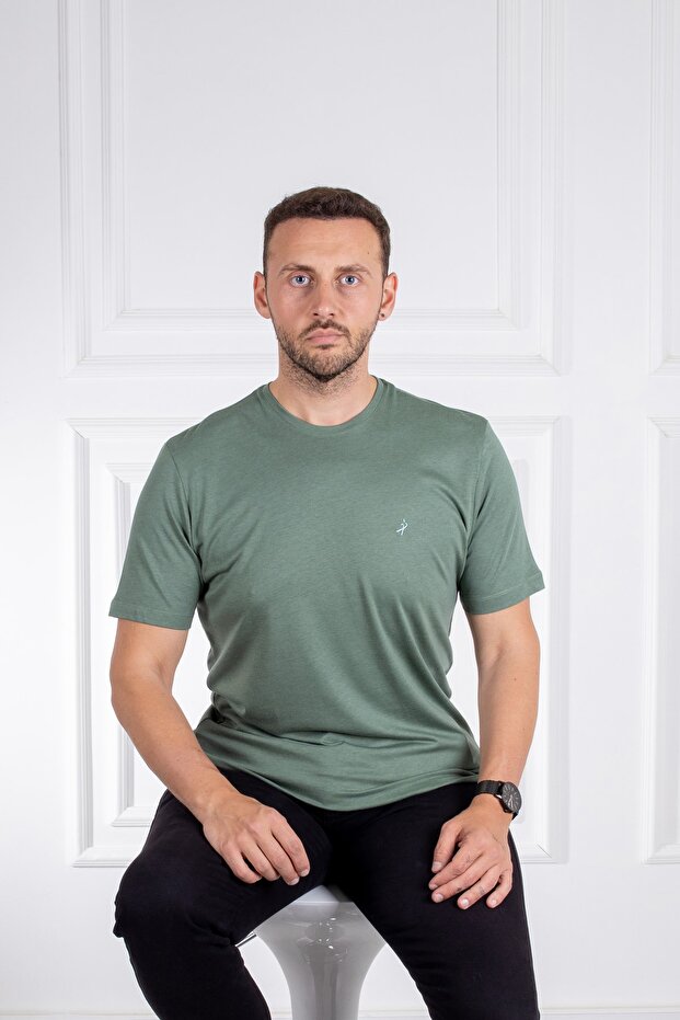İnterview Sarar O Yaka Basic Yeşil T-Shirt - 6