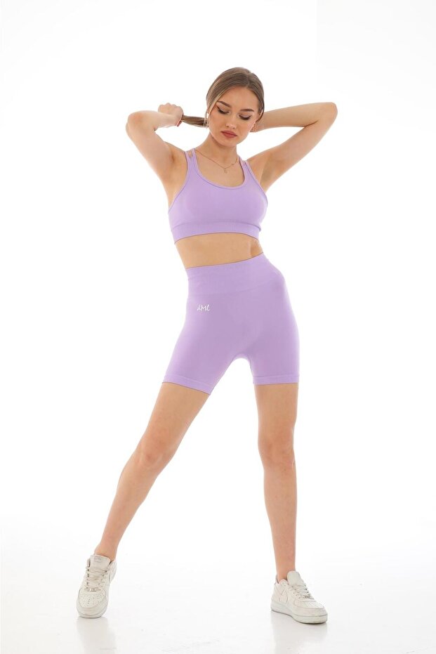 Seamless Lila Şort Takım - 4