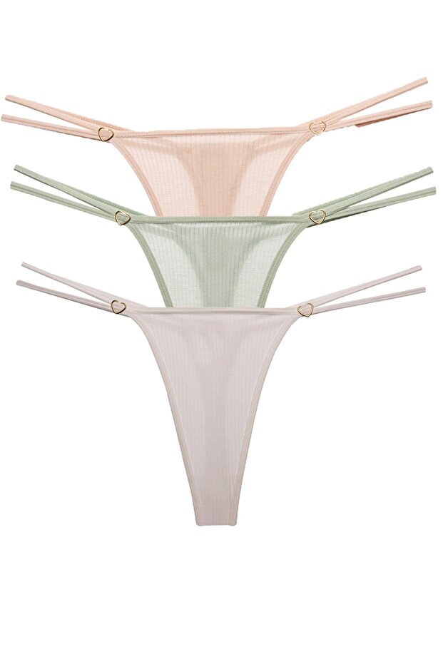 Drawstring Thong Cotton 3 Pack