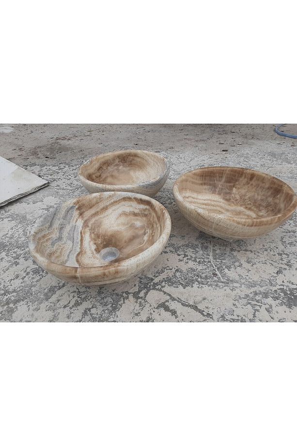 Dogaltas Lavabo, Tezgah Üstü Bal Onix Çanak Mermer Lavabo - 4