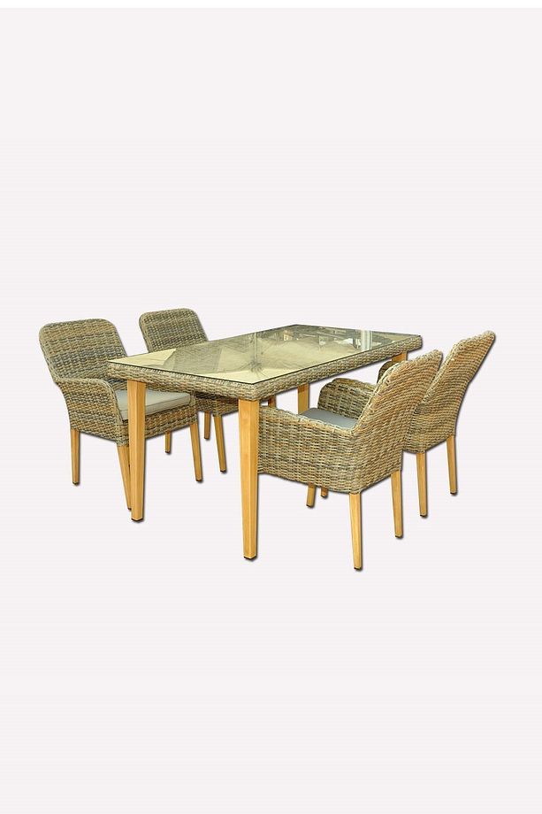 Rattan Yemek Masası ve Sandalyesii Takımı, Bahçe Masa Takımı - 2