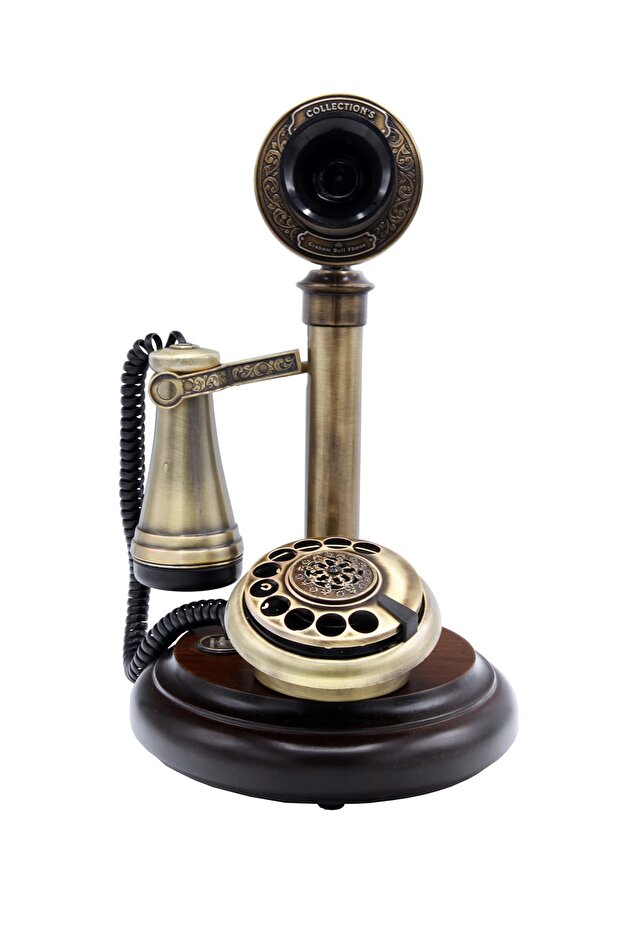 Eskitme Klasik Ahşap Telefon - 1