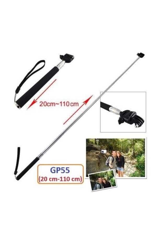 Eken Xiaomi Sjcam Uyumlu 110 cm Teleskopik Selfie Çubuğu GP55 - 4