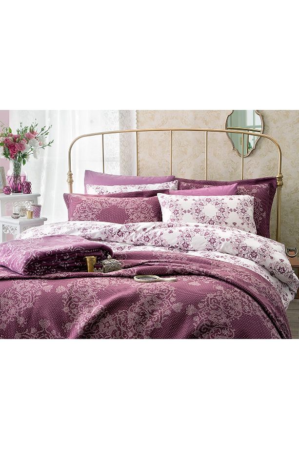 Tiara Örme Tek Kişilik Yatak Örtüsü Takımı 160x240 Cm Mürdüm - 2