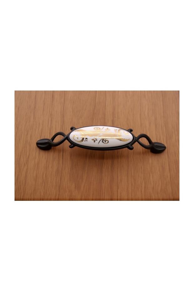 Porselen Kulp Yeni Zarif Mat Siyah Varak 96 mm - 1