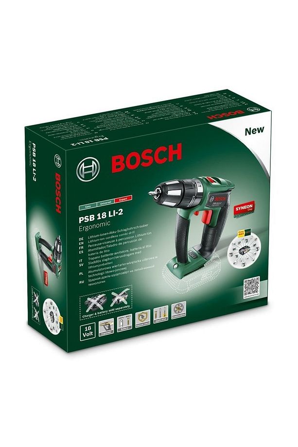 Professional Psb 18 Li-2 Ergo Akülü Darbeli Delme/Vidalama Makinesi, Yeşil, Akü ve Şarj Cihaz - 2