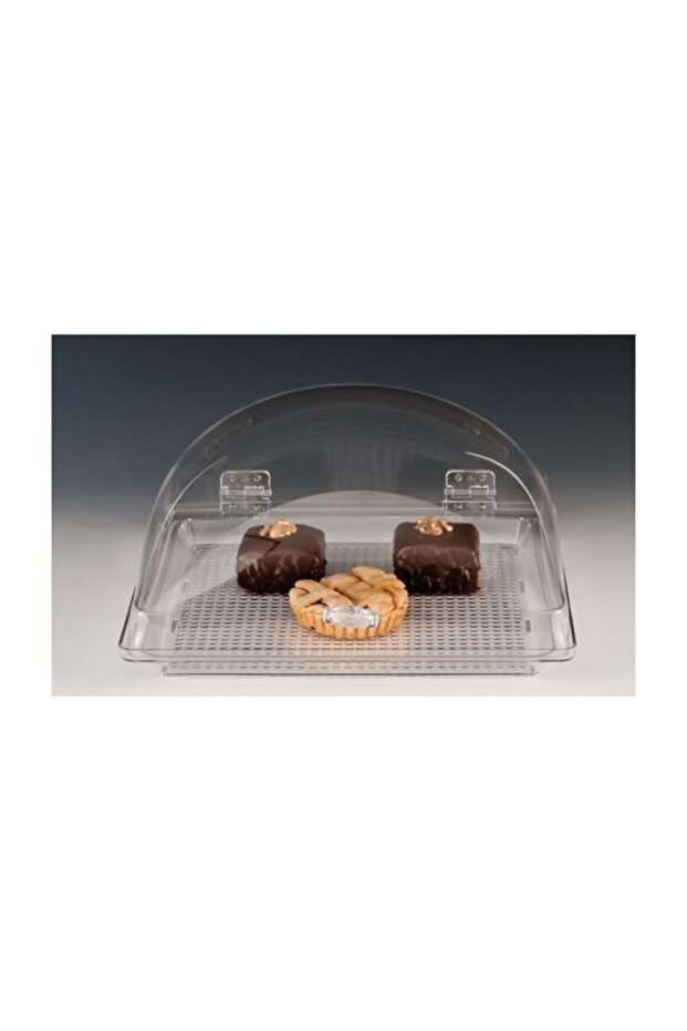 علبة حفظ البسكويت مع صينية مربعة من البولي كربونات - 1