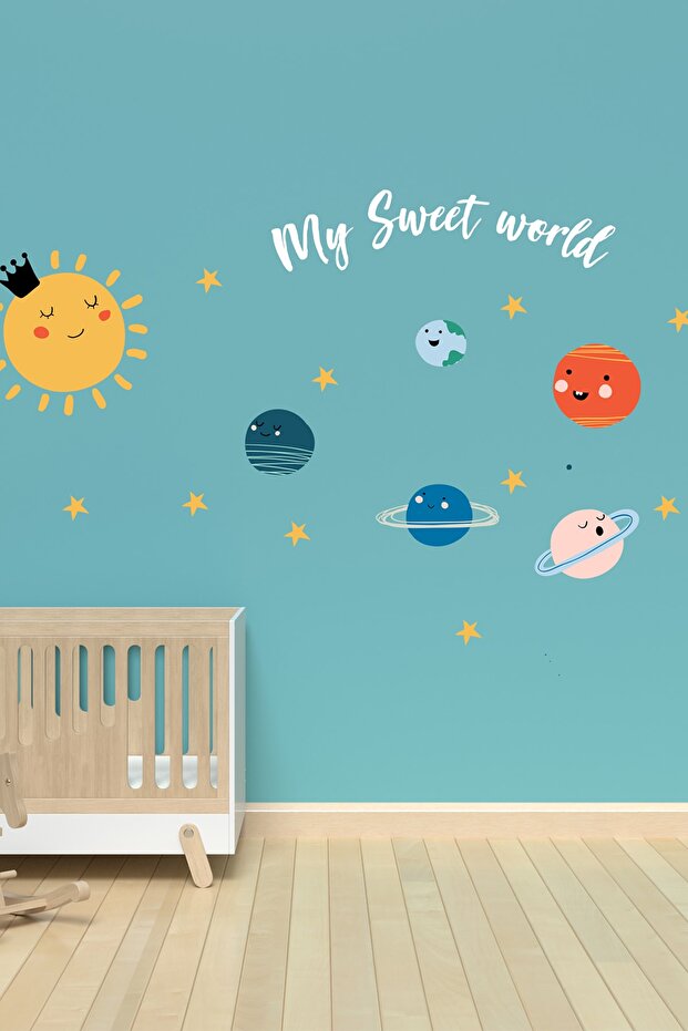 مجموعة ملصقات حائط على شكل كواكب لطيفة - 2