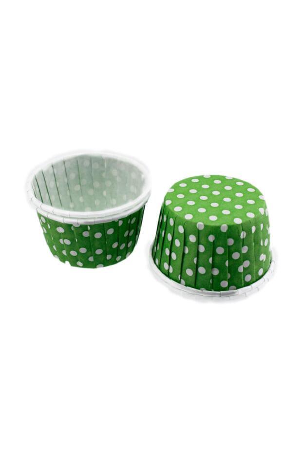 Cupcake Mold Large Size 62*40 mm (50 Pieces) Polka Dot Green
