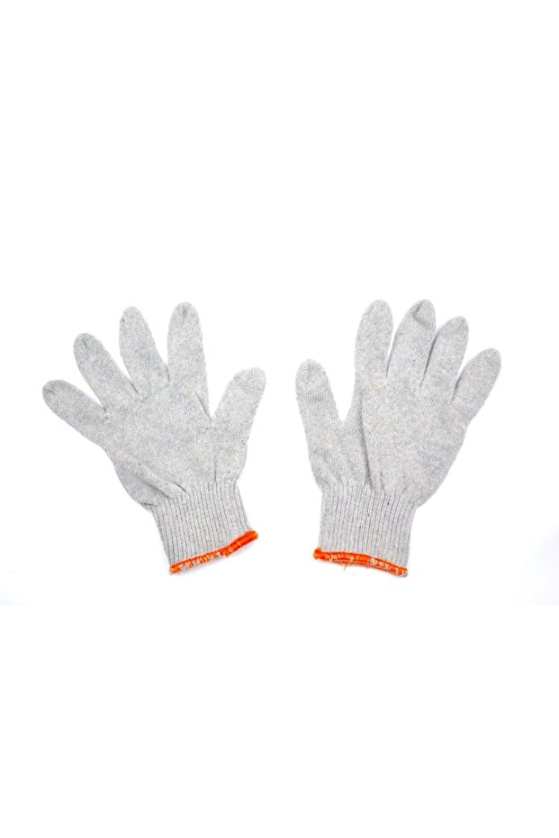 10 Çift Ham Pamuk Örme Iş Eldiveni - 1