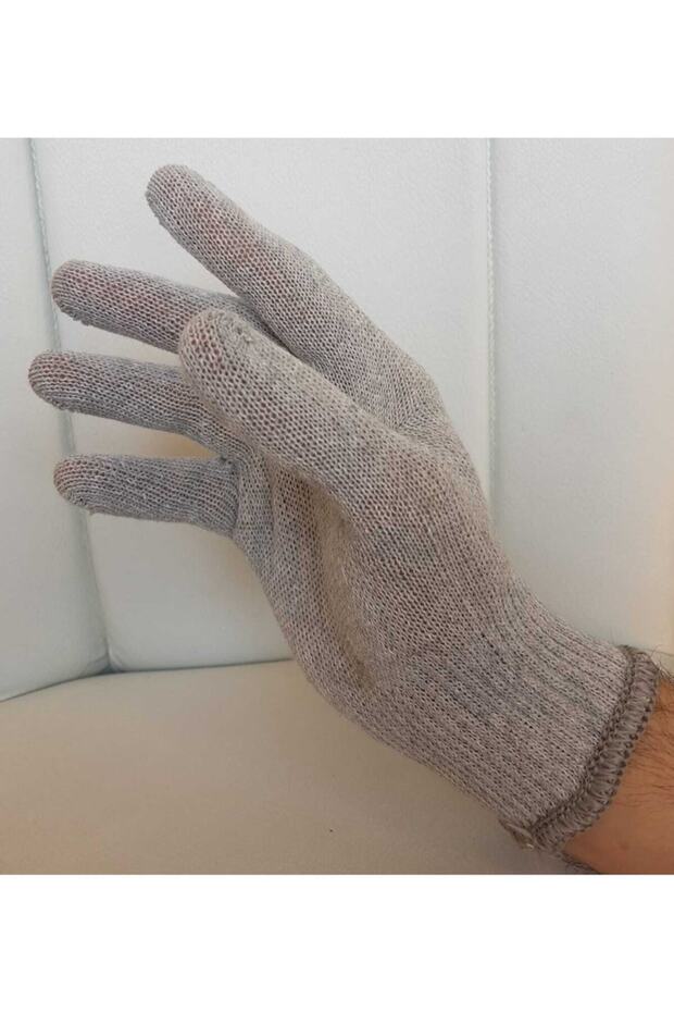 10 Çift Ham Pamuk Örme Iş Eldiveni - 4