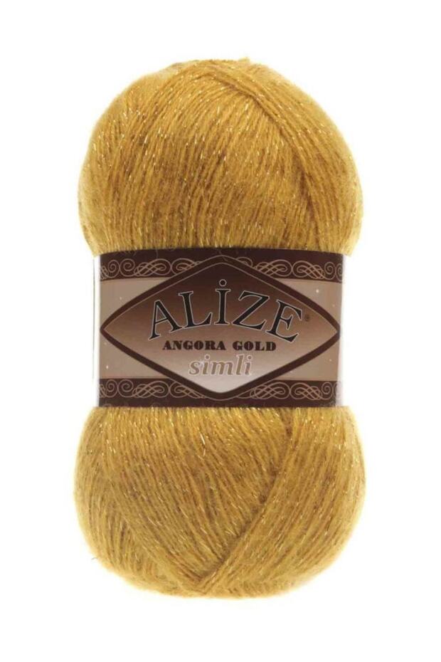 Angora Gold Simli El Örgü Ipi Safran 002 - 1