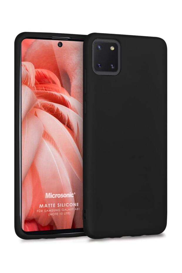 Matte Silicone Samsung Galaxy Note 10 Lite Kılıf Siyah - 2