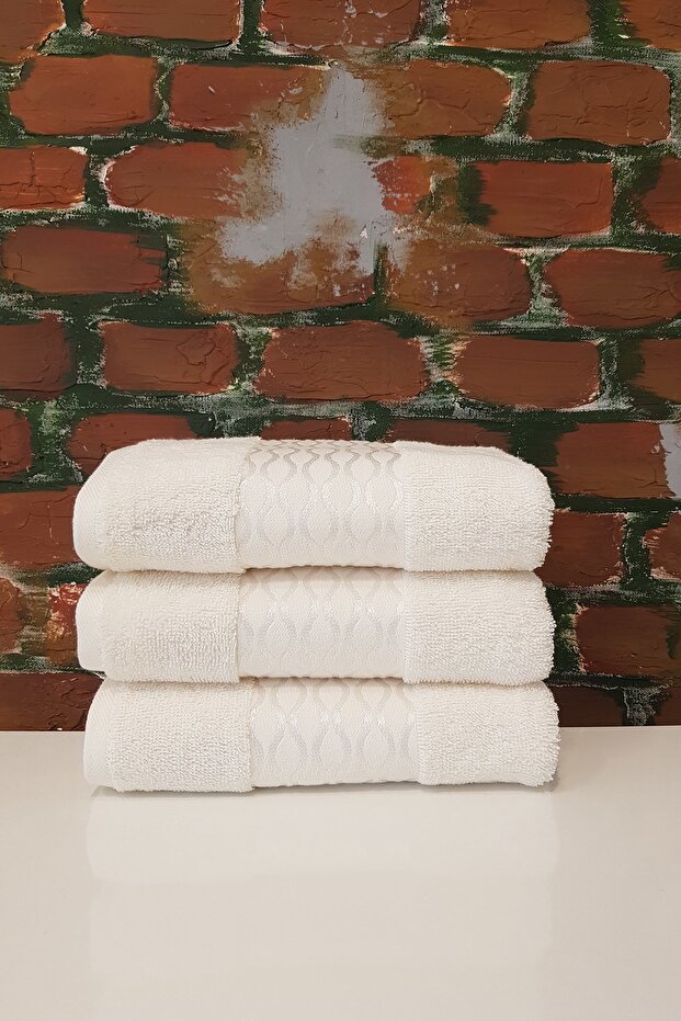 Elissa 3'lü Havlu - Krem - 1