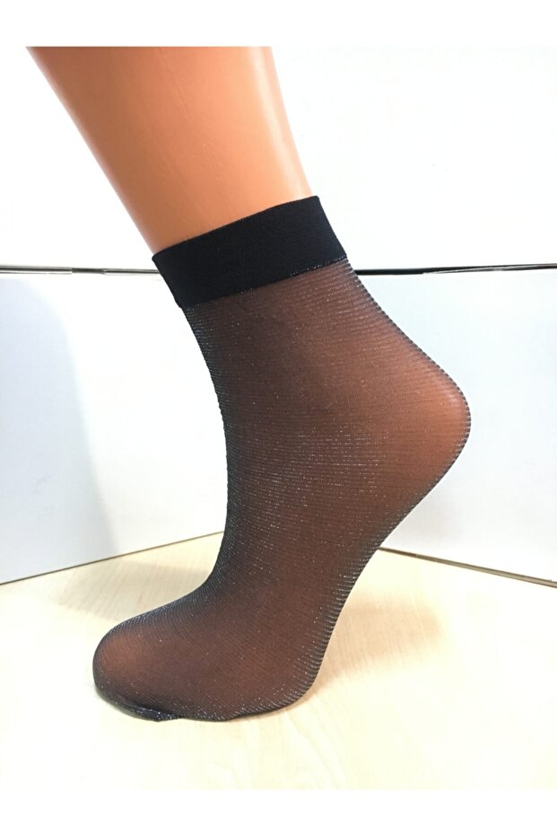 Sun Simli Siyah Bayan Soket Çorap - 2