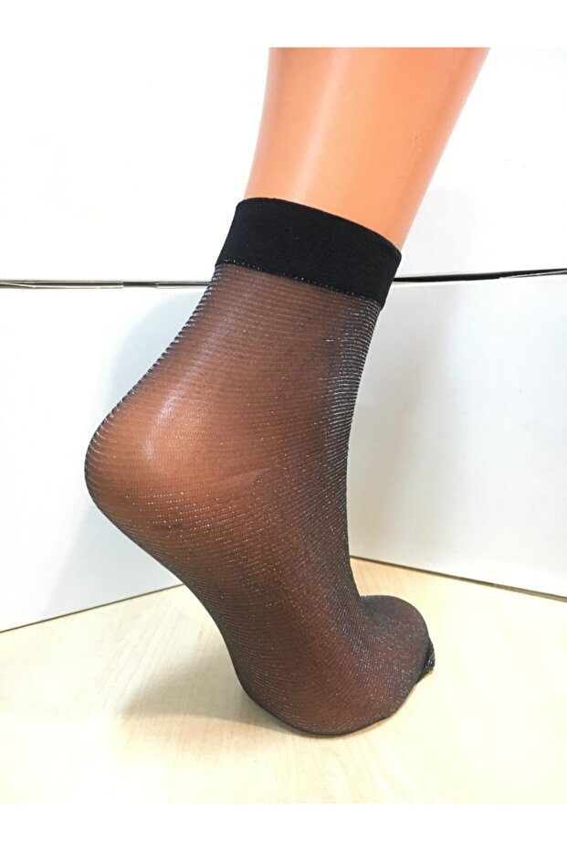 Sun Simli Siyah Bayan Soket Çorap - 3