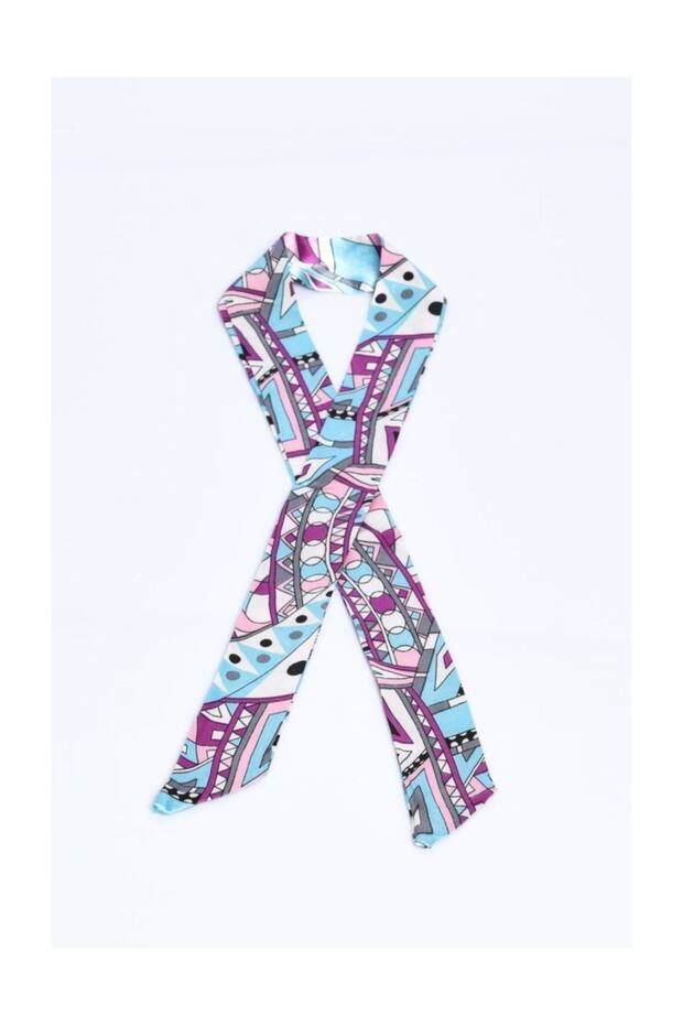 وشاح ضيق منقوش وإكسسوار حقيبة - 1