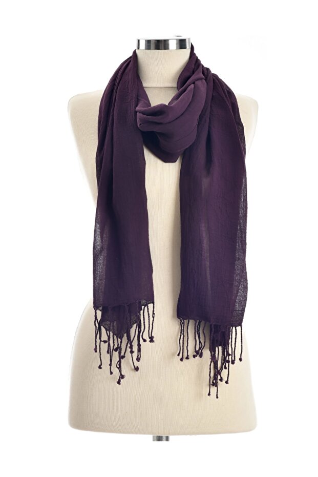 Mor Saçaklı Şal - 1