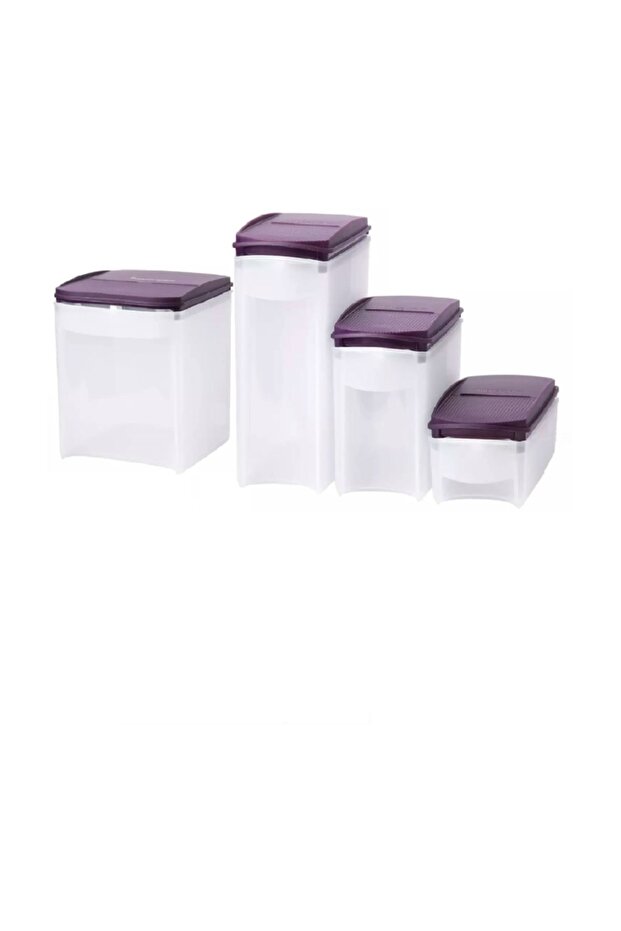 Oval Dizayn 4'lü Set Mürdüm - 1