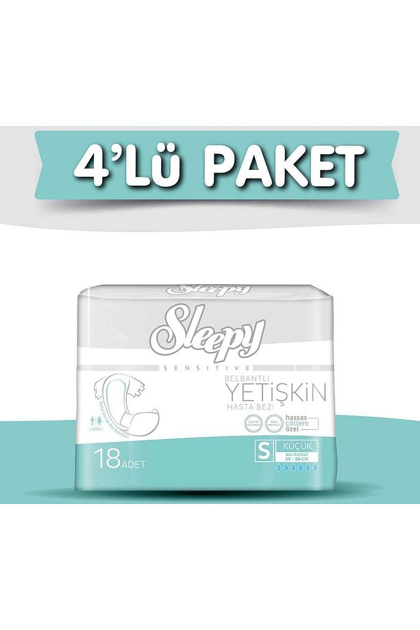 4'Lü Sleepy Small Yetişkin Bezi 18X4 72 Adet - 1