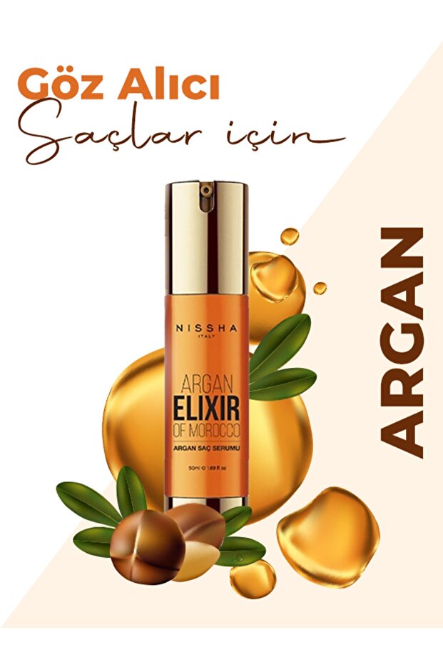 Nissha Argan Elıxır. Isıya Karşı Korumalı Saç Bakım Yagı 50ml