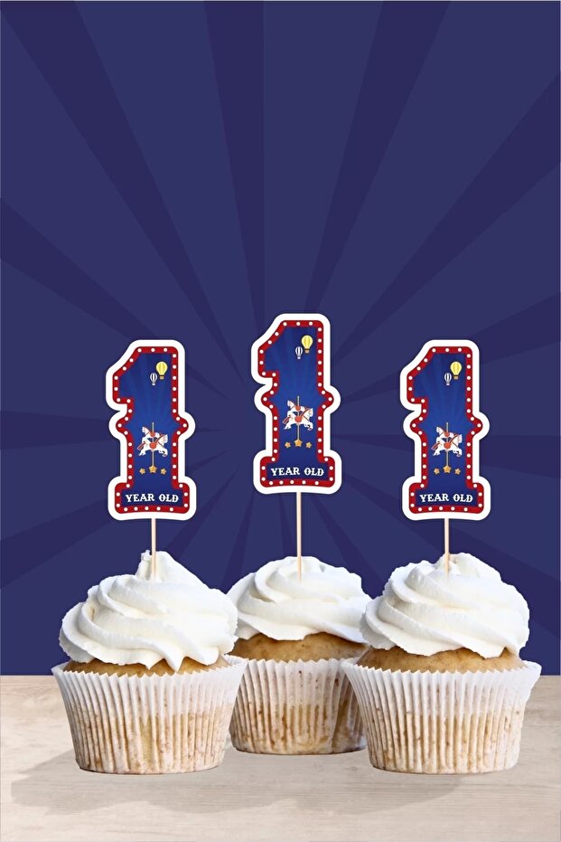 Amusement Park Themed * 1 (one) Year Old Cupcake Ornament '10'