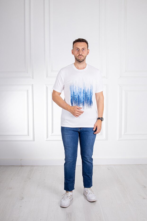İnterview Sarar O Yaka Basic Baskılı Beyaz T-Shirt - 6