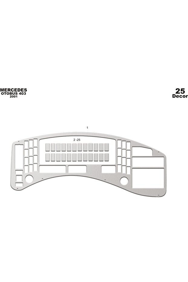 Meriç ®   Mercedes 403 Front Glove Box Trim Aluminum 25 Pieces 2001-2005