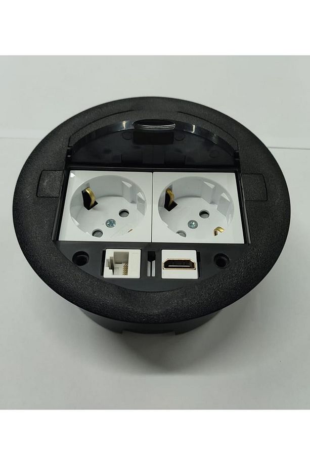 Masa Üstü Priz Siyah+ 1 Ad. Priz+2 Ad. Usb+1 Ad. Ethernet +1 Hdmı + 1 adet typc Geçiş - 3